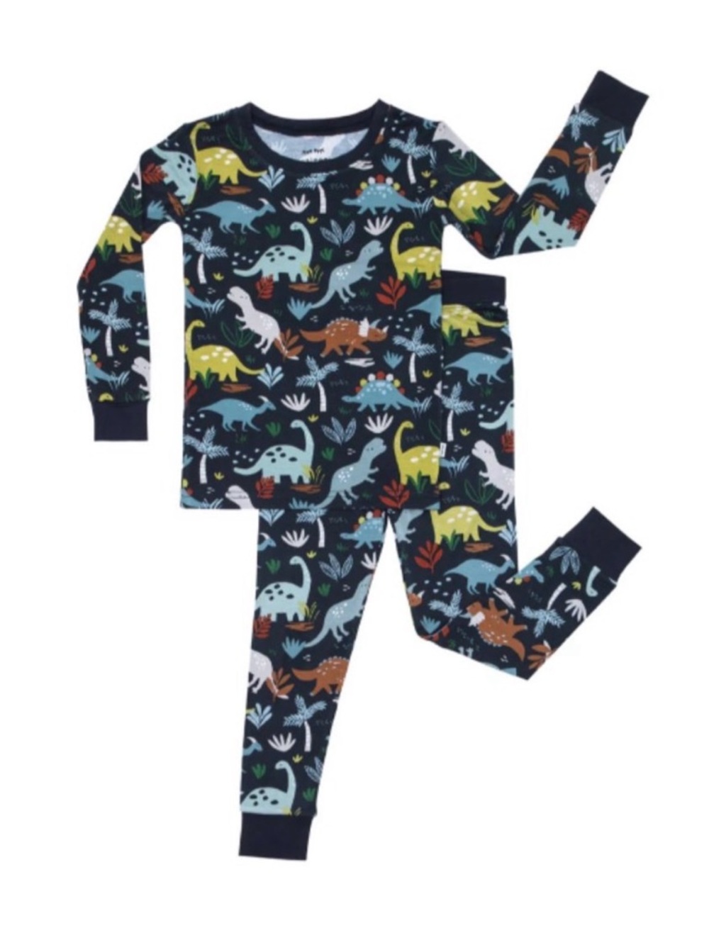 NWT OG 2022 LITTLE SLEEPIES Two-Piece Pajama Set Navy Jurassic Jungle Size 4T